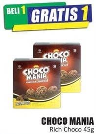 Promo Harga CHOCO MANIA Choco Chip Cookies Rich Choco 45 gr - Hari Hari