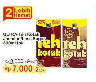 Promo Harga Ultra Teh Kotak Jasmine, Less Sugar 300 ml - Indomaret