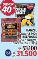 HANZEL Bratwurst 360 g/ BELFOODS Chicken Nugget, Chicken Stick 500 g