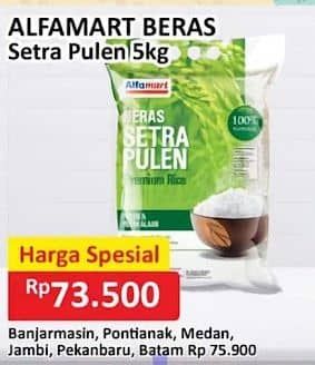Promo Harga Alfamart Beras Setra Pulen 5000 gr - Alfamart