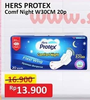 Promo Harga Hers Protex Comfort Night Wing 30cm 20 pcs - Alfamart