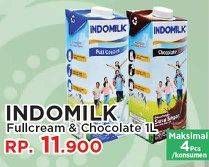 Promo Harga Indomilk Susu UHT Full Cream Plain, Cokelat 1000 ml - Yogya