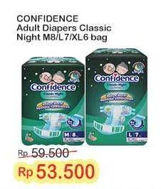 Promo Harga Confidence Adult Diapers Classic Night XL6, L7, M8 6 pcs - Indomaret