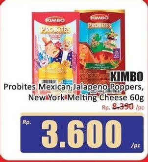Promo Harga Kimbo Probites Mexican Jalapeno Poppers, New York Melting Cheese 60 gr - Hari Hari