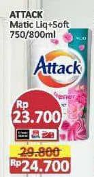 Promo Harga Attack Detergent Liquid Plus Softener 800 ml - Alfamart