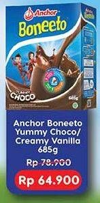 Promo Harga Anchor Boneeto Susu Bubuk Hi Calsium Yummy Choco, Creamy Vanilla 700 gr - Indomaret