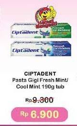 Promo Harga CIPTADENT Pasta Gigi Maxi 12 Plus Fresh Mint, Cool Mint 190 gr - Indomaret