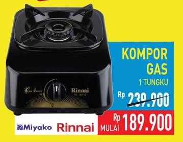 Promo Harga Miyako/Rinnai Kompor Gas 1 Tungku  - Hypermart
