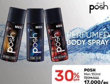Promo Harga POSH Men Perfumed Body Spray 150 ml - Guardian