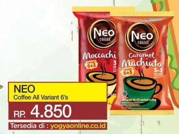 Promo Harga NEO COFFEE 3 in 1 Instant Coffee All Variants per 6 sachet - Yogya