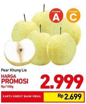 Promo Harga Pear Khung Lie per 100 gr - Carrefour