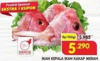 Promo Harga Kepala Ikan Kakap Merah per 100 gr - Superindo