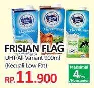 Promo Harga FRISIAN FLAG Susu UHT Purefarm Kecuali Low Fat, All Variants 900 ml - Yogya