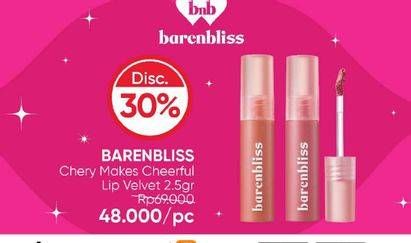 Promo Harga Barenbliss Cherry Makes Cheerful Lip Velvet 1 pcs - Guardian