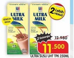 Promo Harga Ultra Milk Susu UHT All Variants 250 ml - Superindo