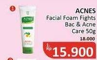Promo Harga ACNES Facial Wash Fights Bacteria Acne Care 50 gr - Alfamidi