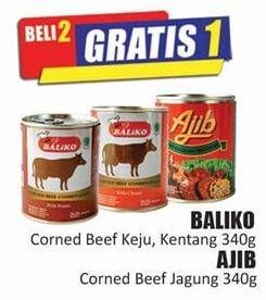 Promo Harga BALIKO Corned Beef Keju, Kentang 340 g/ AJIB Corned Beef Jagung 340 g  - Hari Hari