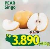Pear Singo per 100 gr Diskon 7%, Harga Promo Rp3.890, Harga Normal Rp4.190