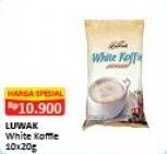 Promo Harga Luwak White Koffie per 10 sachet 20 gr - Alfamart