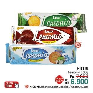Promo Harga Nissin Cookies Lemonia Chocolate, Coconut 130 gr - LotteMart