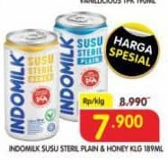 Promo Harga Indomilk Susu Steril Plain, Honey 189 ml - Superindo