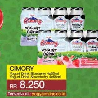 Promo Harga CIMORY Yogurt Drink Blueberry, Strawberry per 4 botol 70 ml - Yogya