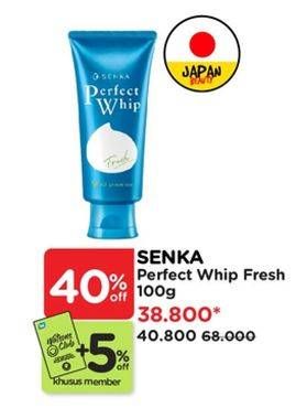 Promo Harga Senka Perfect Whip Facial Foam Fresh Anti Shine 100 gr - Watsons