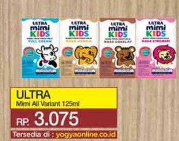 Promo Harga Ultra Mimi Susu UHT All Variants 125 ml - Yogya
