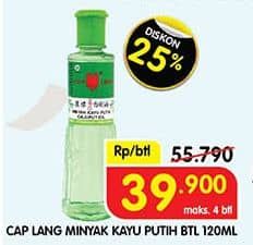 Promo Harga Cap Lang Minyak Kayu Putih 120 ml - Superindo
