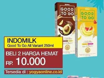 Promo Harga INDOMILK Good To Go All Variants per 2 pcs 250 ml - Yogya