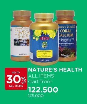 Promo Harga NATURES HEALTH Supplement Range  - Watsons