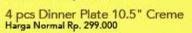 Promo Harga TRANS LIVING Dinner Plate 10.5" Creme  - Carrefour