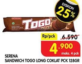Promo Harga Serena Togo Biskuit Cokelat Chocolate 128 gr - Superindo
