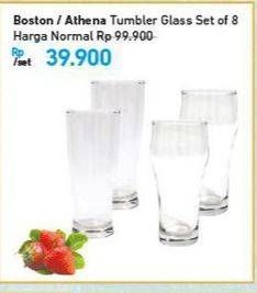 Promo Harga Boston/ Athena Tumbler Glass set of 8  - Carrefour