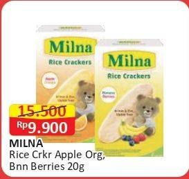 Promo Harga Milna Rice Crackers Apple Orange, Banana Berries 5 pcs - Alfamart