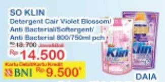Promo Harga SO KLIN Liquid Detergent 800/750ml  - Indomaret