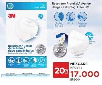Promo Harga 3M NEXCARE Masker Kesehatan Respirator KF94  - Watsons