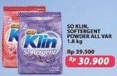 Promo Harga SO KLIN Softergent Cheerful Red, Purple Lavender 1800 gr - Indomaret