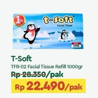 Promo Harga T-Soft Facial Tissue 1000 gr - TIP TOP