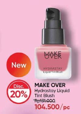 Promo Harga MAKE OVER Hydrastay Liquid Tint Blush 15 ml - Guardian