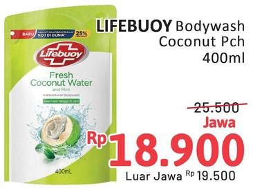 Promo Harga Lifebuoy Body Wash Coconut Fresh 400 ml - Alfamidi
