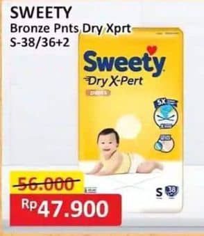 Promo Harga Sweety Bronze Pants Dry X-Pert S36+2 38 pcs - Alfamart
