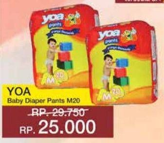 Promo Harga YOA Baby Diapers Pants M20 20 pcs - Yogya