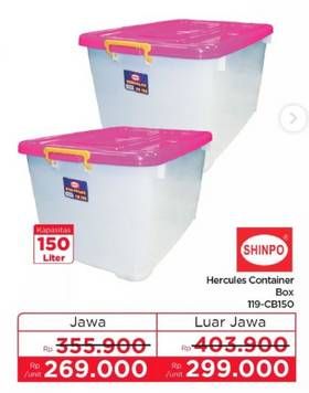 Promo Harga Shinpo Hercules Container Box Pink 150000 ml - Lotte Grosir