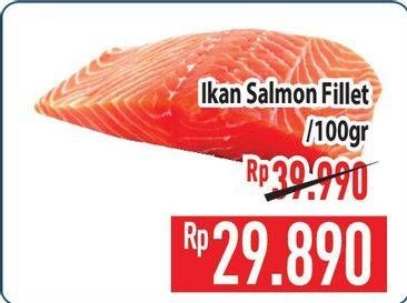 Promo Harga Salmon Fillet per 100 gr - Hypermart