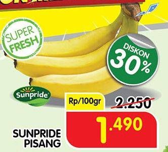 Promo Harga SUNPRIDE Pisang Cavendish per 100 gr - Superindo