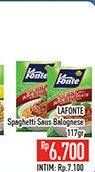 Promo Harga LA FONTE Spaghetti Instant Bolognese Sauce 117 gr - Hypermart