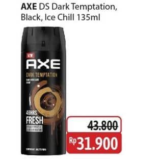 Promo Harga AXE Body Spray Dark Temptation, Black, Ice Chill 135 ml - Alfamidi