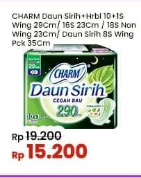 Promo Harga Charm Daun Sirih + Herbal Wing 29cm, Wing 23cm, Non Wing 23cm, Wing 35cm 8 pcs - Indomaret