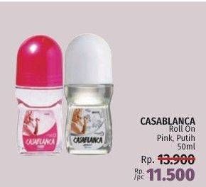 Promo Harga CASABLANCA Deodoran Roll On Wowen Pure, Romantic 50 ml - LotteMart